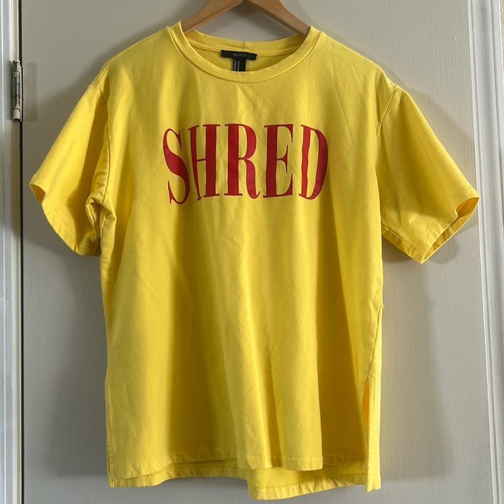 Forever 21 Shred Yellow & Red T-Shirt For Women’s Sz M